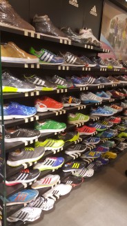 For whatever reason, all Adidas shoe stores had them wrapped in plastic.